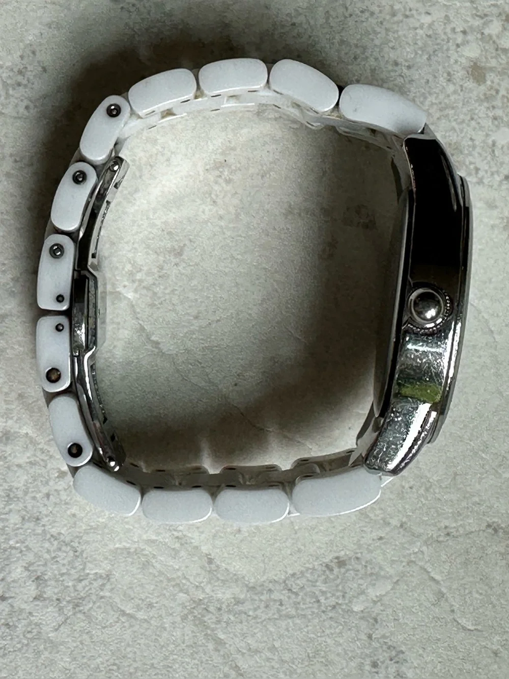 Anne‎ Klein White Ceramic Crystal Bezel Watch 12/2199WTWB Quartz Working